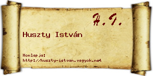 Huszty István névjegykártya