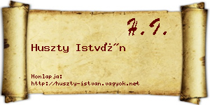 Huszty István névjegykártya